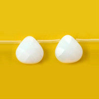 Opalite Beads - Quartz Faceted Flat Heart Briolette - 15x15mm - 16-inch - unbranded beads for jewelry making