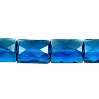 London Blue Quartz Faceted Rectangle