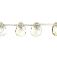 Citrine Quartz Flat Briolette Faceted Beads, 16-Inch Strand, Beads for Jewelry Making