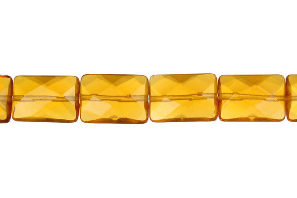 Amber Quartz Faceted Rectangle