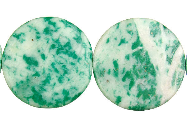 Tree Agate Coin Beads, 16-Inch Strand, Jewelry Making Supplies