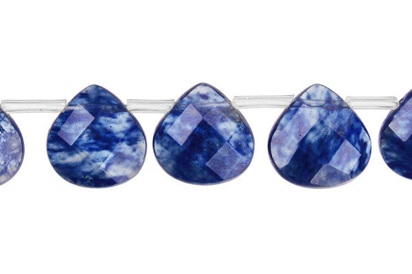 Blueberry Quartz Faceted Flat Heart Briolette