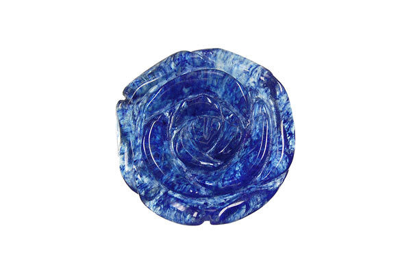 Pendant Blueberry Quartz Carved Rose