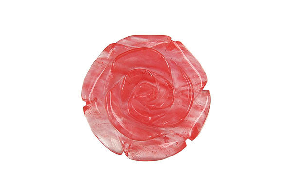 Pink Cherry Quartz Glass Flower Pendant 30mm for jewelry making by GemDIY