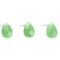 Light Green Jade Quartz Faceted Flat Briolette