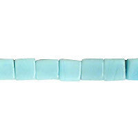 Turquoise Quartz Glass Cube Beads, 16-Inch Strand, Jewelry Making Supplies