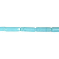 Turquoise Quartz Glass Tube Beads, 16-Inch Strand, Jewelry Making Supplies