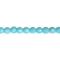 Turquoise Light Quartz Glass Round Faceted Beads, 16-Inch Strand, Jewelry Making Supplies