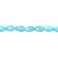 Turquoise Quartz Glass Briolette Faceted Beads, 16-Inch Strand, Jewelry Making Supplies