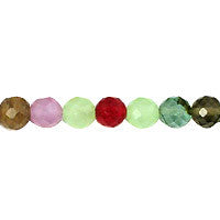 Multicolor Quartz Round Faceted Beads, 16-Inch Strand, Beads for Jewelry Making