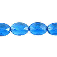 London Blue Quartz Flat Oval Faceted Beads, 16-Inch Strand, Beads for Jewelry Making