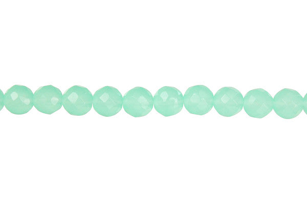 Amazonite Quartz Glass Round Faceted Beads, 16-Inch Strand, Jewelry Making Supplies