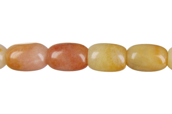 Yellow Jade Drum Beads, 16-Inch Strand, Jewelry Making Supplies