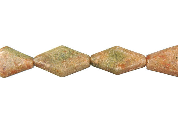 Unakite Diamond Nugget Beads, 16-Inch Strand, Jewelry Making Supplies