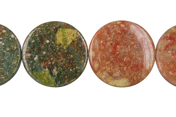Unakite Coin Beads