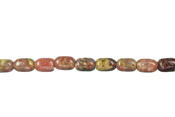 Unakite Drum Beads, 16-Inch Strand, Jewelry Making Supplies