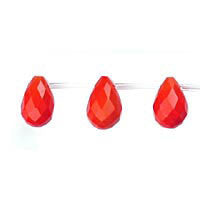 Coral Quartz Faceted Briolette