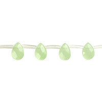 Light Green Jade Quartz Flat Briolette Faceted Beads, 16-Inch Strand, Beads for Jewelry Making