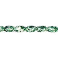 Green Spot Agate Drum Beads, 16-Inch Strand, Beads for Jewelry Making
