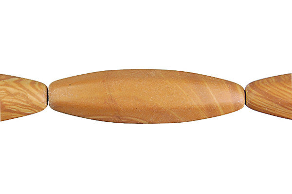 Wood Jasper Hexagon Rice Beads, 16-Inch Strand, Jewelry Making Supplies