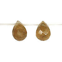 Coffee Quartz Briolette Faceted Beads, 16-Inch Strand, Beads for Jewelry Making