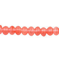 Cherry Quartz Rondelle Beads, 16-Inch Strand, Beads for Jewelry Making