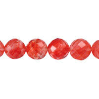 Cherry Quartz Round Faceted Beads, 16-Inch Strand, Beads for Jewelry Making