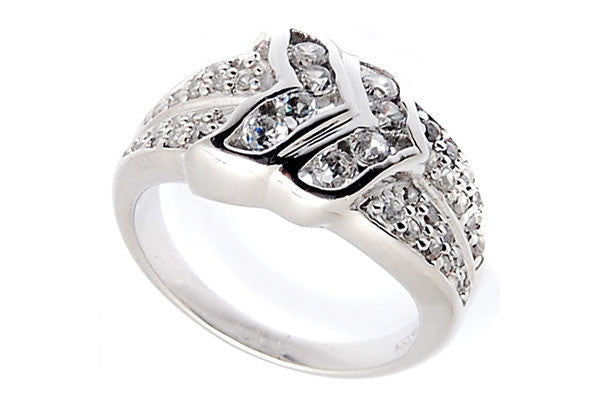 Sterling Silver CZ Paved Ring Style (la100)