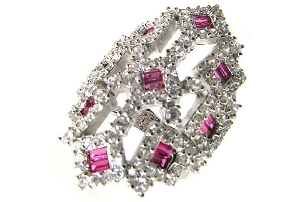 Sterling Silver CZ Paved Ring Style (la19)