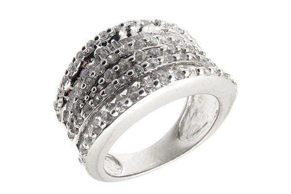 Sterling Silver CZ Paved Ring Style (la4)