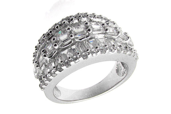 Sterling Silver CZ Paved Ring Style (la6)