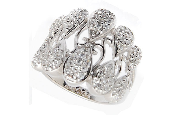 Sterling Silver CZ Paved Ring Style (la83)