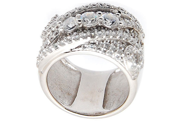 Sterling Silver CZ Paved Ring Style (la85)