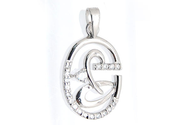 Sterling Silver CZ Paved Pendant Style (zy019), Oval