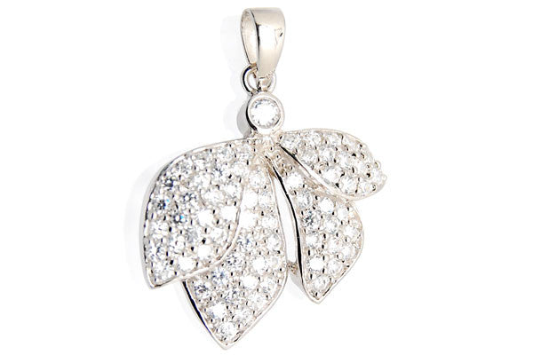 Sterling Silver CZ Paved Pendant Style (zy150), Leaf