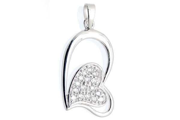 Sterling Silver CZ Paved Pendant Style (zy158), Heart