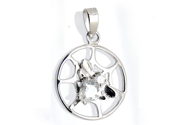 Sterling Silver CZ Paved Pendant Style (zy205), Circle