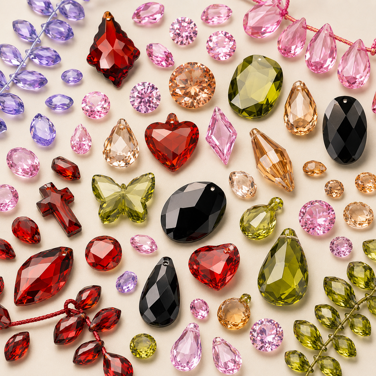 Cubic Zirconia Beads & Pendants