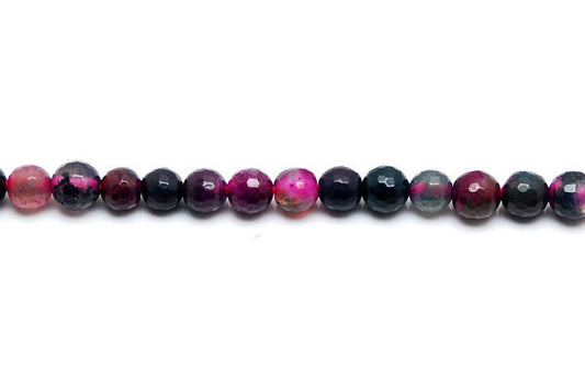 Agate Round Faceted Beads, 16-Inch Strand, Jewelry Making Supplies