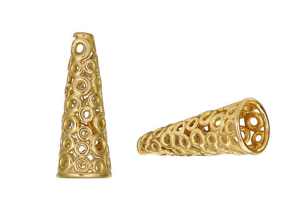 Brass Circle Lattice Cone, 24.0x9.0mm