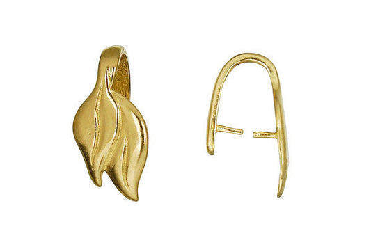 Brass Double Leaf Pinch Bail, 20.0x9.5mm