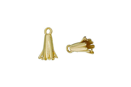 Brass Fluted Pinch Bail, 13.0x5.0mm
