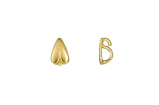 Brass Heart Necklace Bail, 8.0x5.5mm
