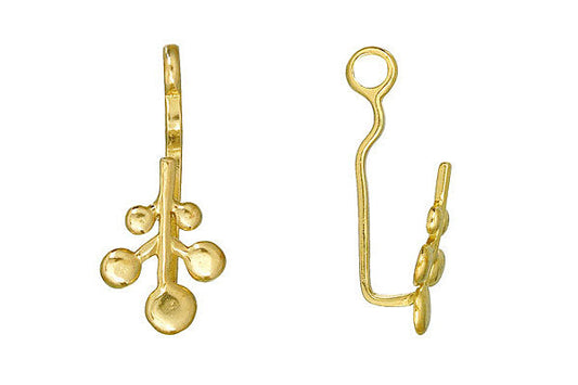 Brass Large Willow Branch Stone Hanger, 33.0x13.0mm