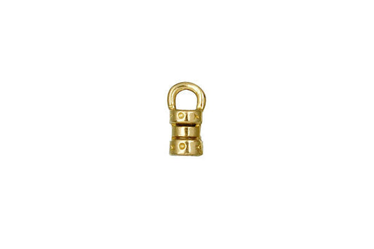 Brass Patterned End Cap Crimp, 10.0mmx4.5mm