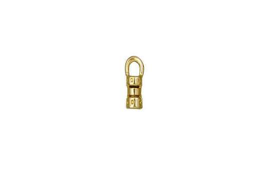 Brass Patterned End Cap Crimp, 10.0x3.0mm