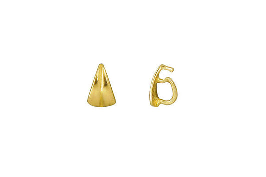 Brass Plain Leaf Necklace Bail, 8.0x5.0mm