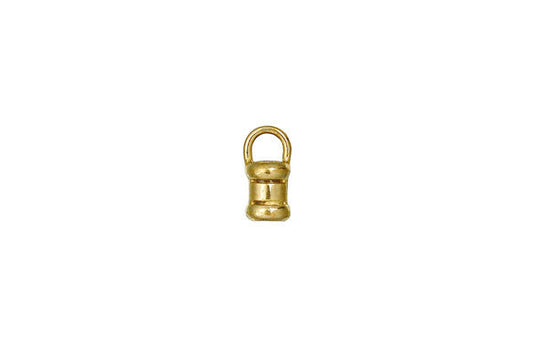 Brass Plain Shiny End Cap Crimps, 9.0x4.0mm