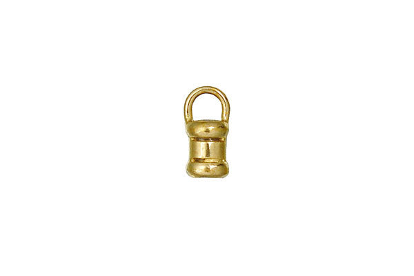 Brass Shiny End Cap Crimps, 11.0mmx5.0mm