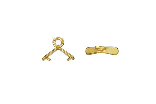 Brass Small Pinch Bail with Top loop, 8.0x10.5mm
